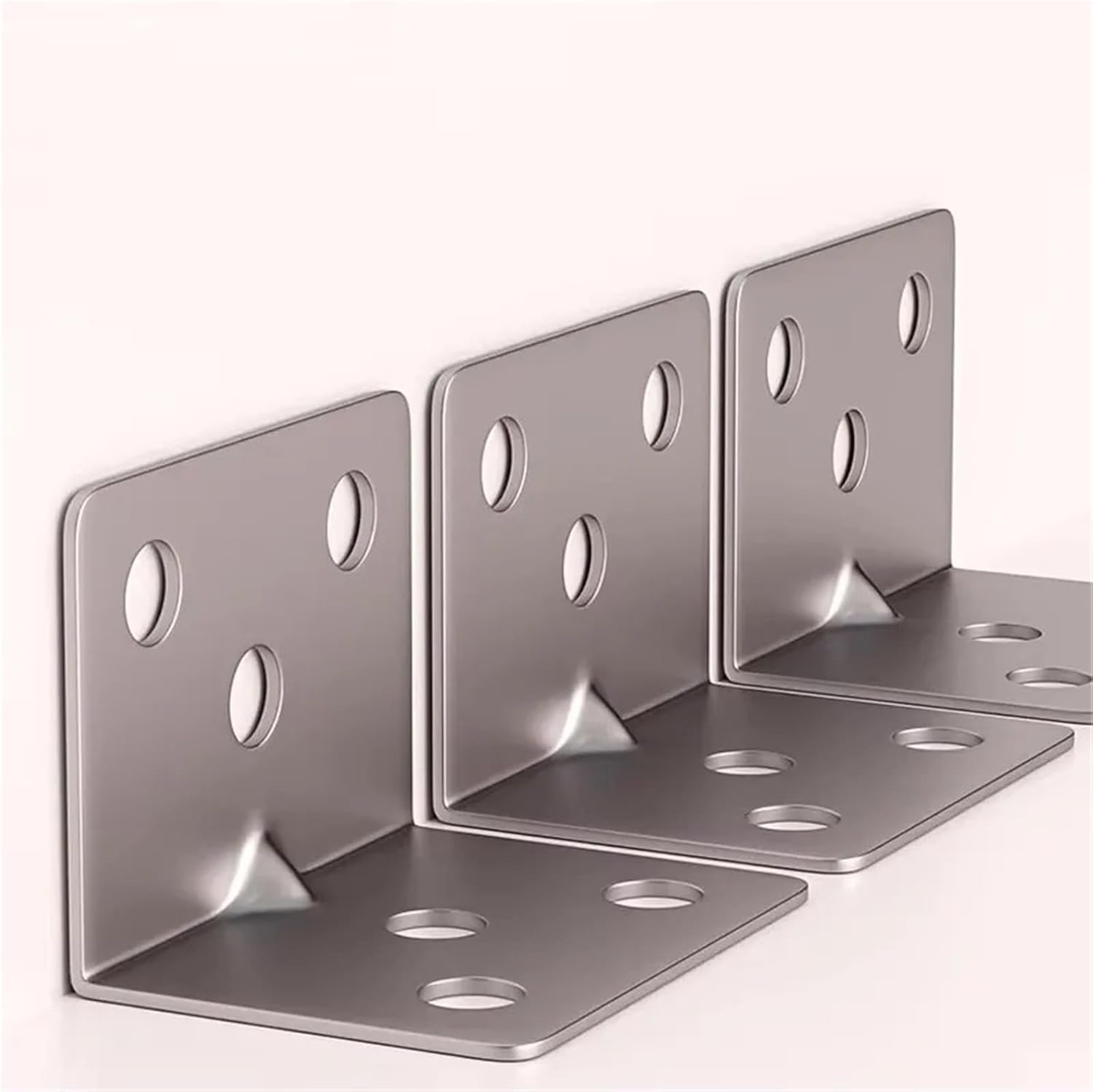 L Corner Brackets 20pcs Stainless Steel L-Shaped Corner Code 90 Degree Hardware Right Angle Bracket for Shelves Wood Furniture Cabinet Chair Drawer