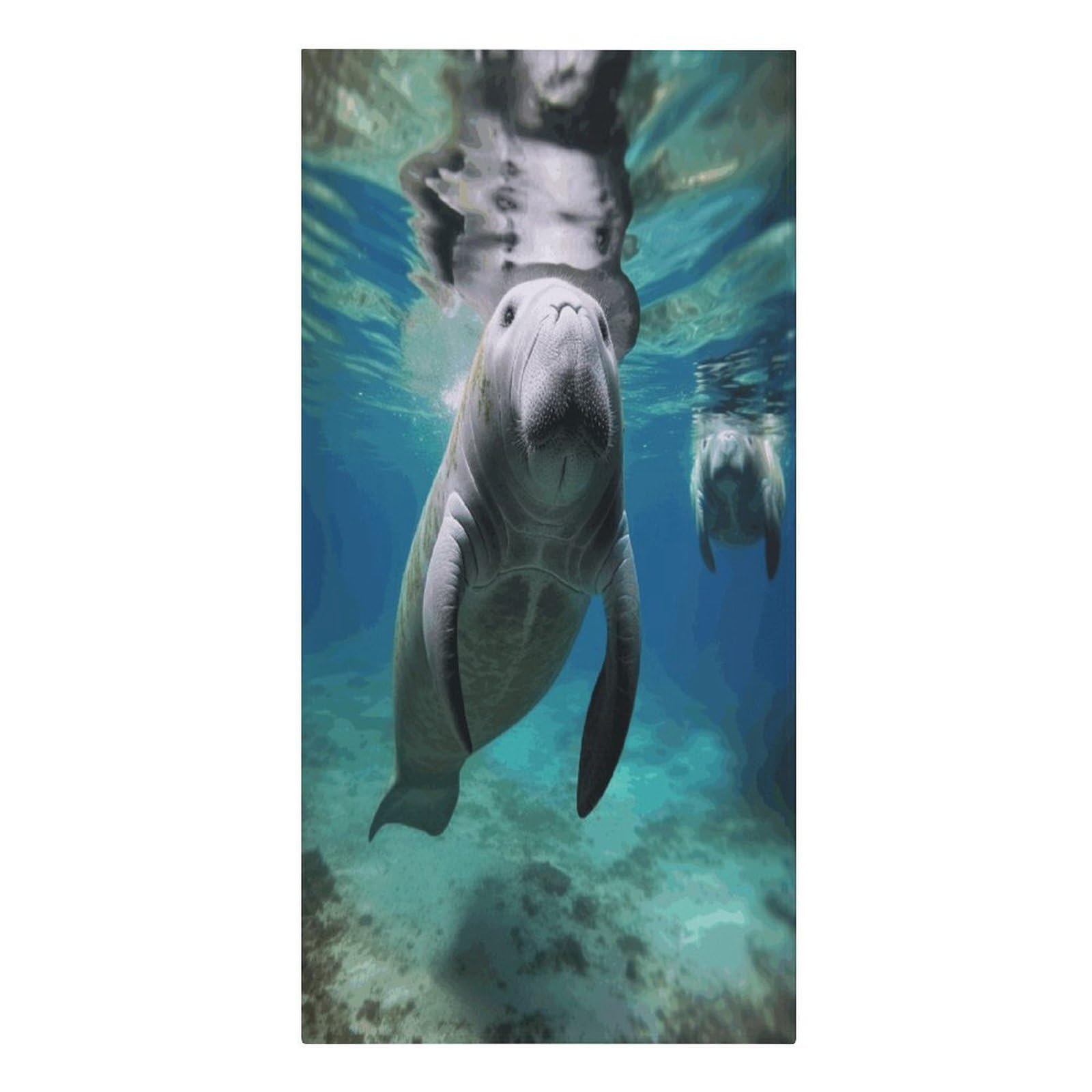VstaDank Ocean Animal Manatee Beach Towels 30"x61" Microfiber Super Absorbent Large Bath Towels Cozy Soft Swim Travel Towel Quick Dry Thin Pool Towel Beach Accessories for Outdoor Adult