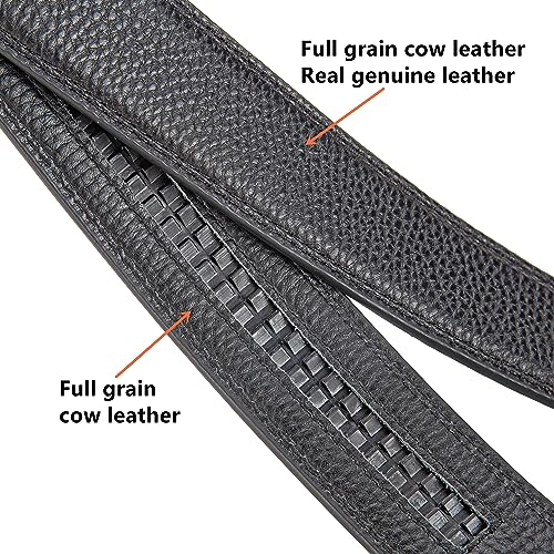 EVIRON Men's Full Grain Leather Belt,Ratchet Belt with Sliding Buckle,Trim to Fit,Adjustable.3
