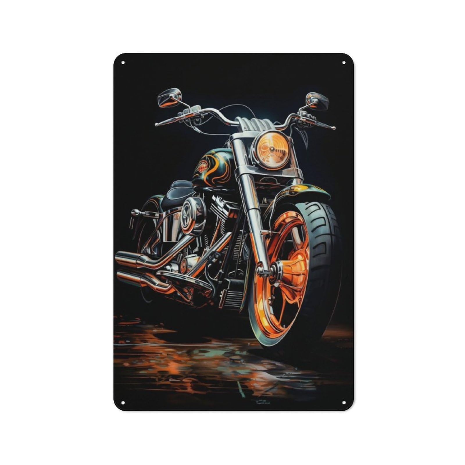 Junmoney Morotcycle Retro-Style Tin Sign 30X20cm For Dining Room Or Kitchen, For Kitchen Wall Decor Lovers