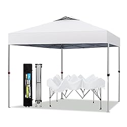 PHI VILLA Outdoor Pop up Canopy 10'x10' Tent Camping Sun Shelter-Series Party Tent, 100 Sq. Ft of Shade (White)