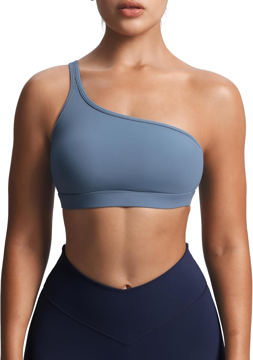 Aoxjox Women's Workout Sports Bras One Shoulder Astoria Asymmetrical Bra Fitness Training Gym Yoga Crop Tank