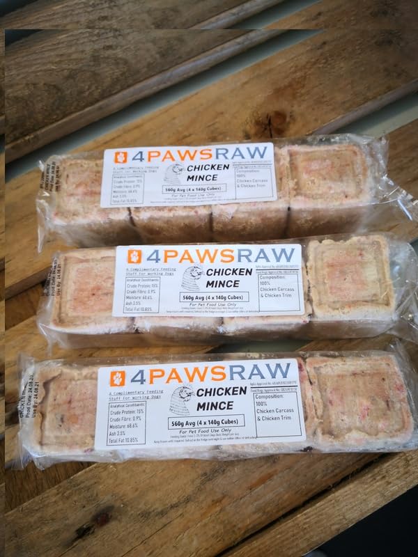 4PAWSRAW Frozen Raw Dog Food Premium Chicken Mince For Dogs 20 X 560g Packs - 11.2kg