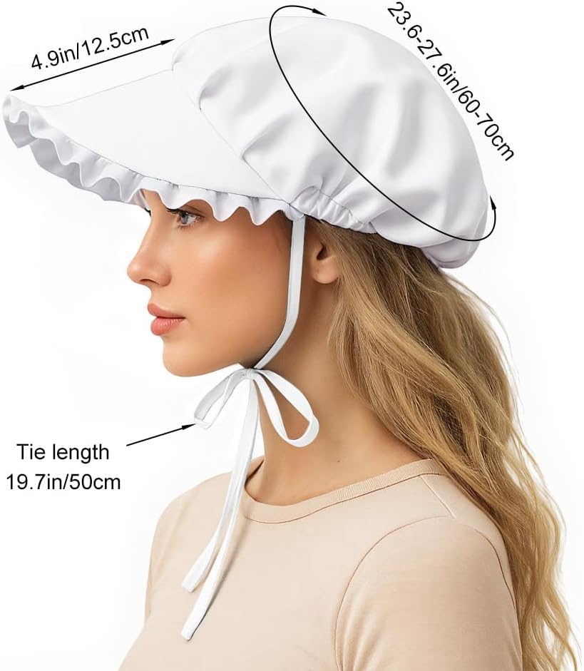 Womens Elegant Medieval Bonnet Hat for Christmas Cosplay Headwear - Image 2