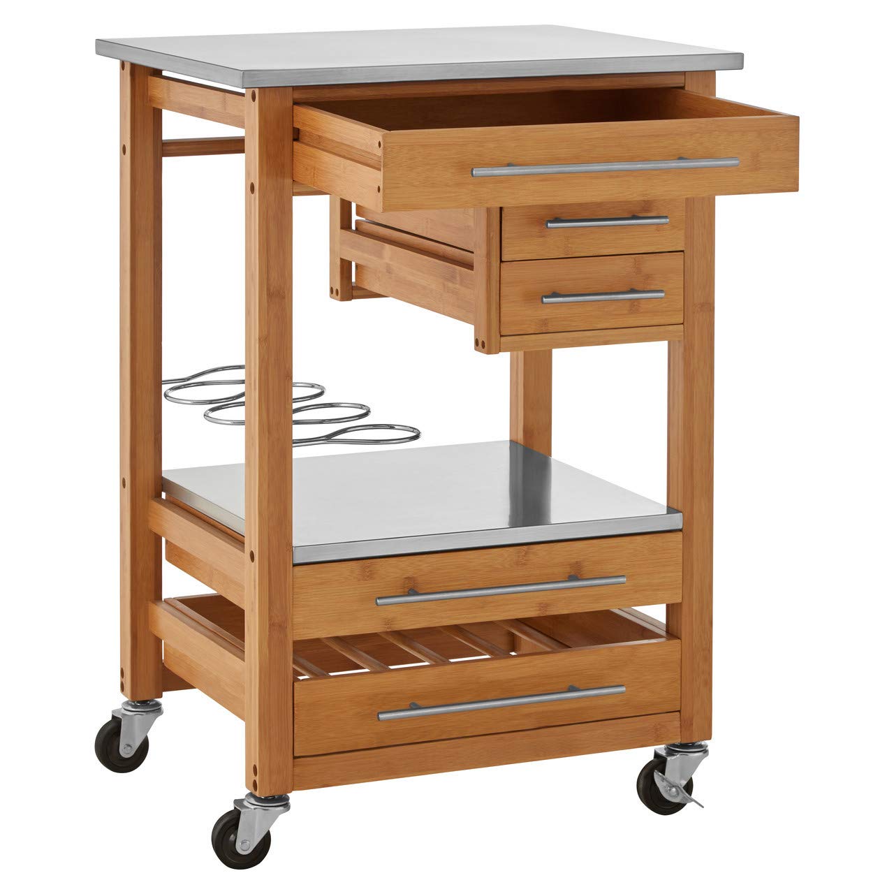 Premier Housewares Carrello da Cucina, Legno, Naturale, 50 x 60 x 87 cm