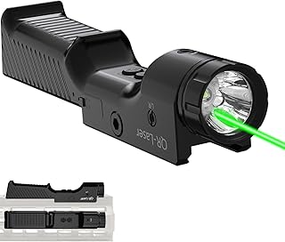 Green Laser Sight with 1000 Lumens Flashlight, Compatible with MLok and Picatinny Rail, Aluminum Tactical Rifle Beam and Laser with Strobe Function, USB Rechargeable Battery