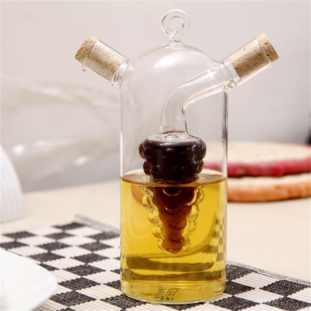 RajoNN Fashion - Olla de Cristal para Salsa de Soja, Botella de Aceite y vinagre, Botella de condimento, Tarro de Cristal, Suministros de Cocina (Color: Transparente, tamaño: 14.1 FL oz)