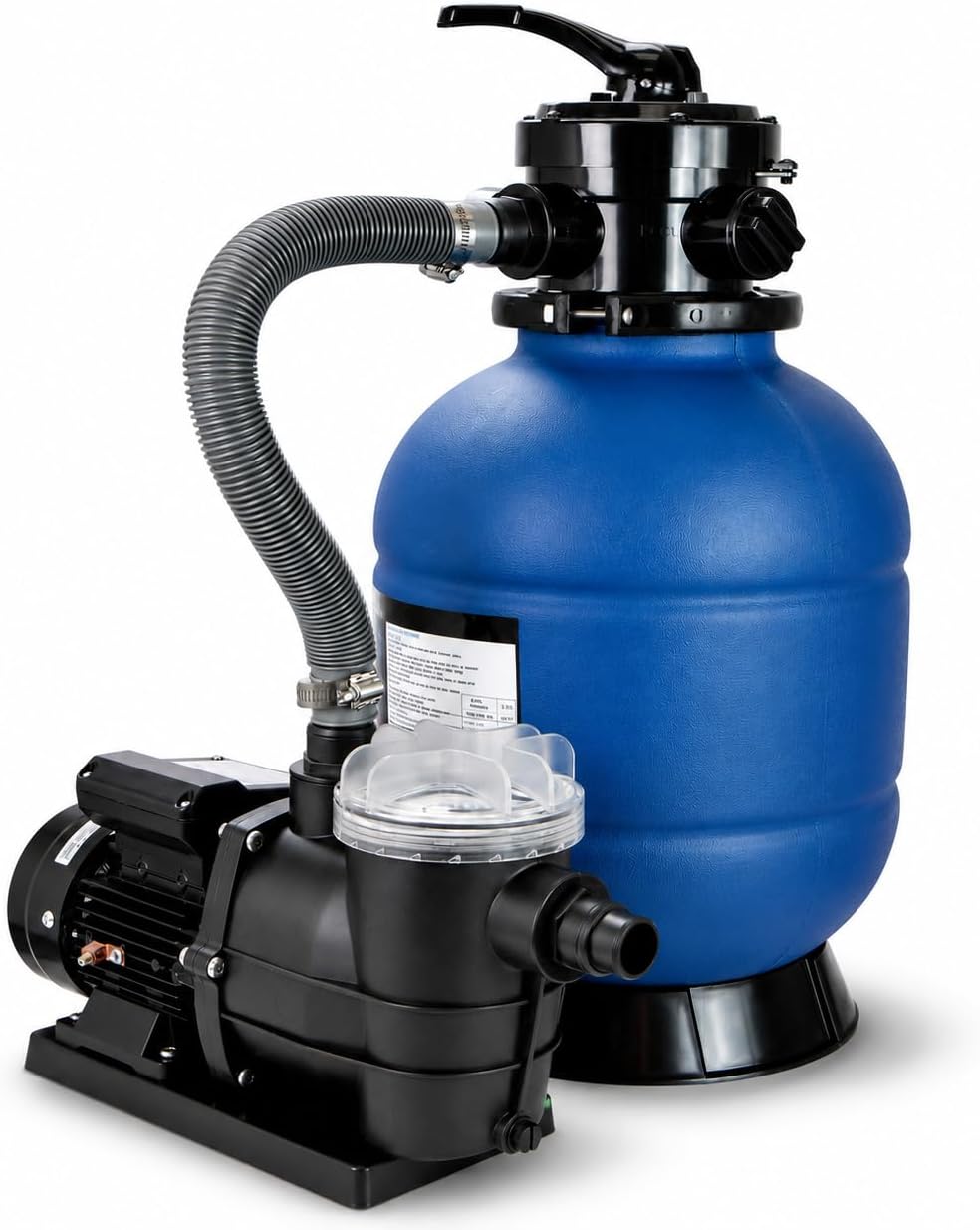 XtremepowerUS Sand Filter Pump System for Above Ground Swimming Pool, Multi-Port Valve, 2,220โ4,500 GPH, Up to 18,000 Gallons, Multiple Sizes (13" Sand Filter with Pump)