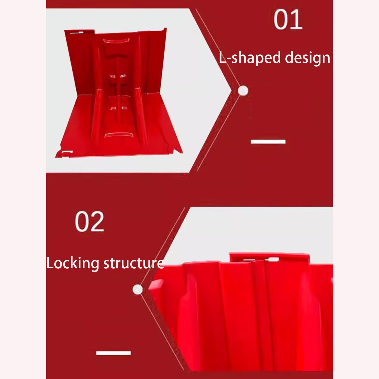Barrera de protección contra inundaciones, ABS Barrera de retención de Agua para protección contra inundaciones Panel Impermeable extraíble en Forma de L para Uso doméstico (Rojo-1 Pieza