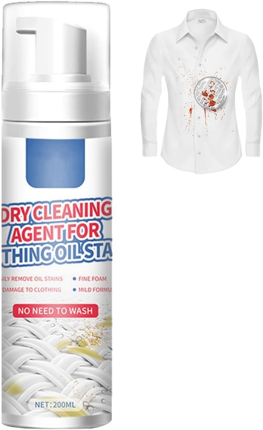 Dry Cleaning Kit for Clothes - Stain Remover Spray for Oil and Spot Removal - Dry Care Fabric Cleaner
