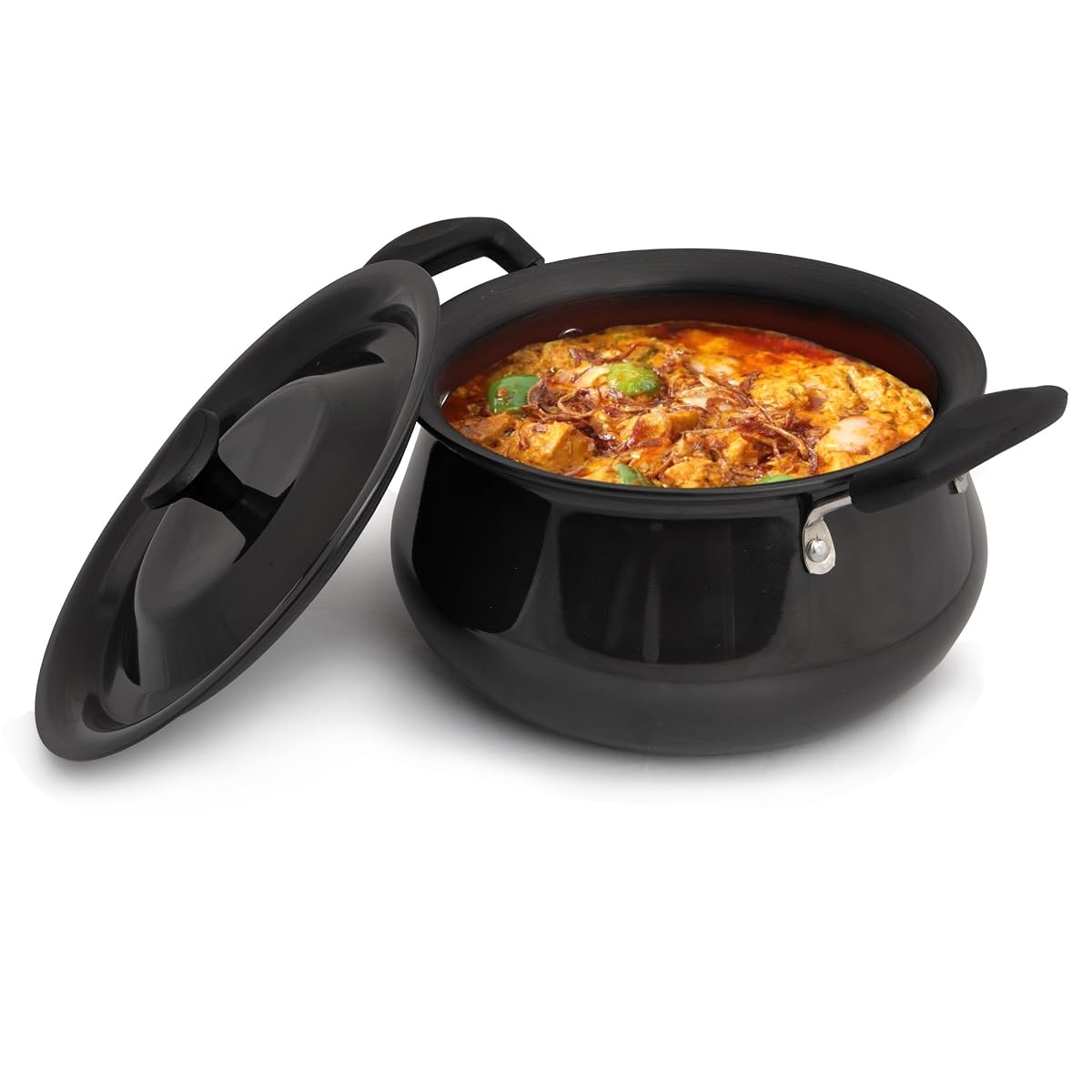 AGARO Elite Hard Anodised Handi With Lid, 3.5L, Biryani Pot, Riveted handle,