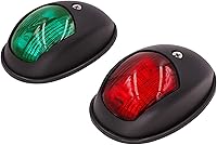 Vista 1 de Obcursco Luces de Navegación para Barco, LED Rojo y Verde de Montaje Vertical para Proa y Popa, Luces Marinas Impermeables IP67 para Pontones, Negro
