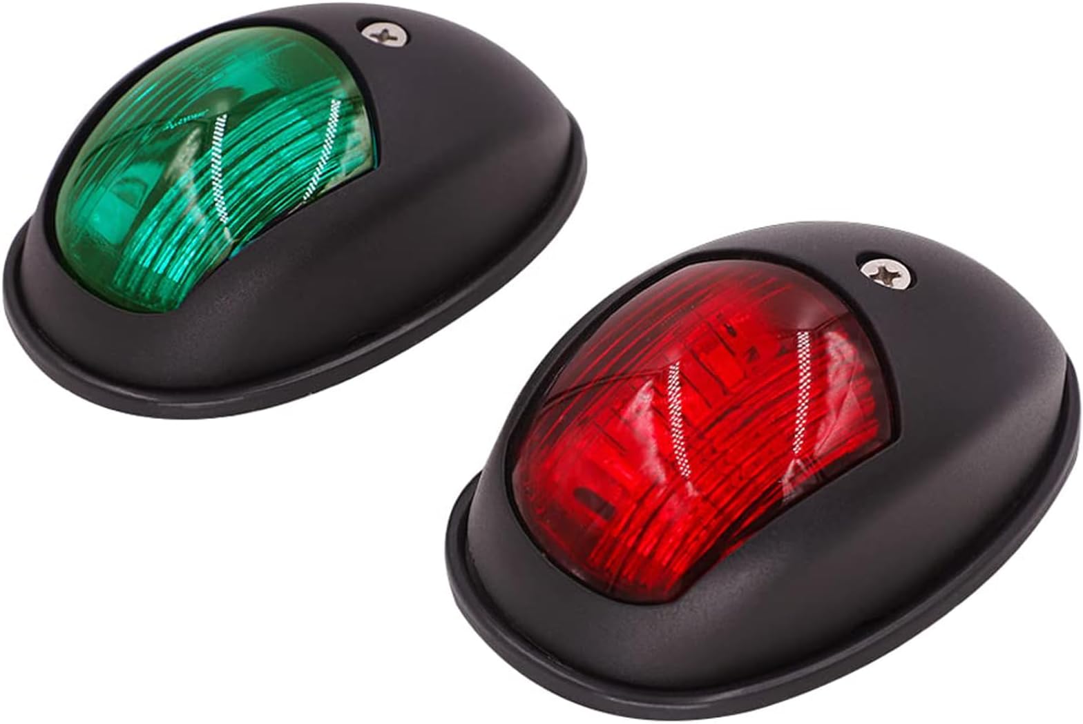 Obcursco Mounteen Boat Navigation Lights, New Marine LED Navigation Lamp, Safety and Brightness for Port Bow Side/Starboard/Chandlery Boat/Yacht/Skeeter [Red & Green LED] DC 12V - 24V (streamline)