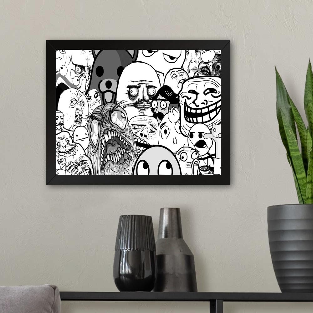 GADGETS WRAP Printed Photo Frame Matte Painting for Home Office Studio Living Room Decoration (11x9inch Black Framed) - Memes