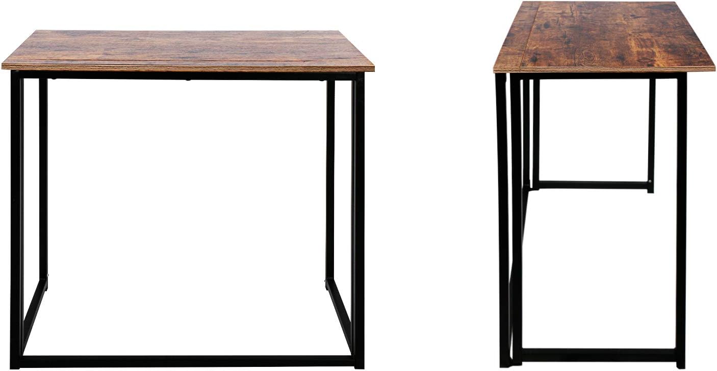 Exсluѕіvе Sресіаl HOMEKOKO Folding Table, Small Foldable Computer Desk, Home Office Laptop Table Writing Desk, Compact Reading Table for Small Space, Modern Simple Study Desk Industrial Style (Rustic Brown)