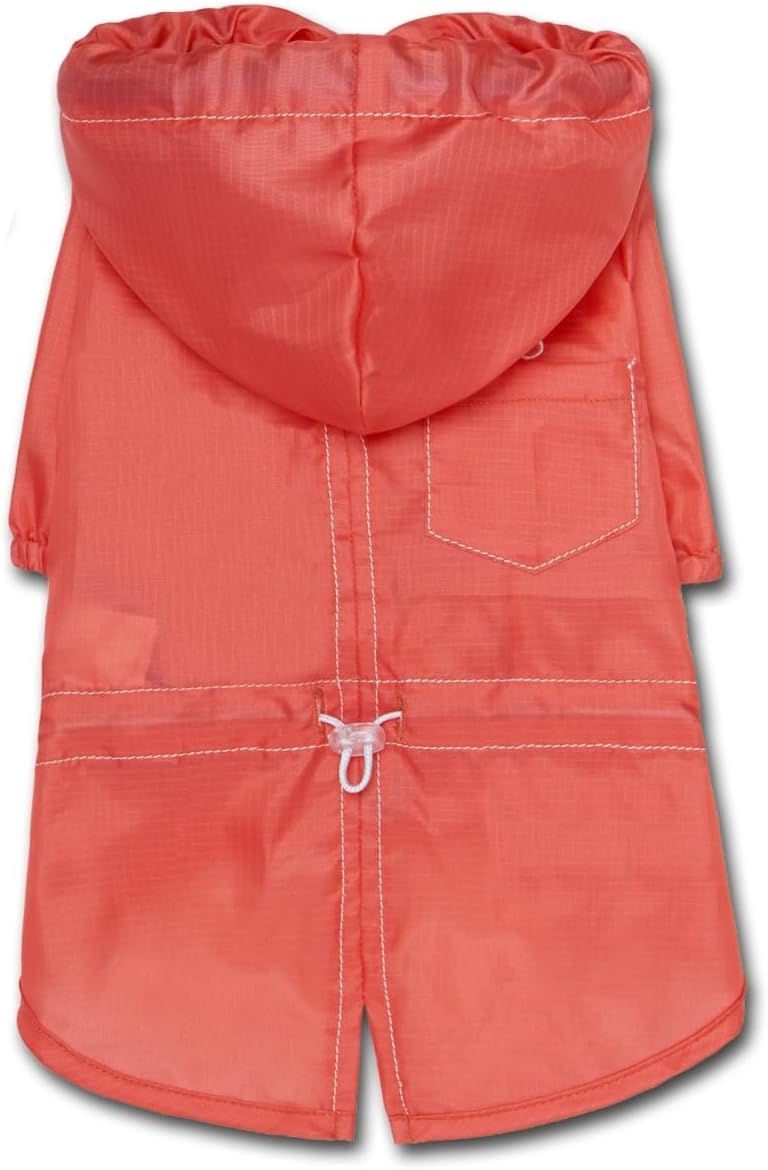 Split-Vent Designer Waterproof Dog Raincoat - Red - Extra-Small