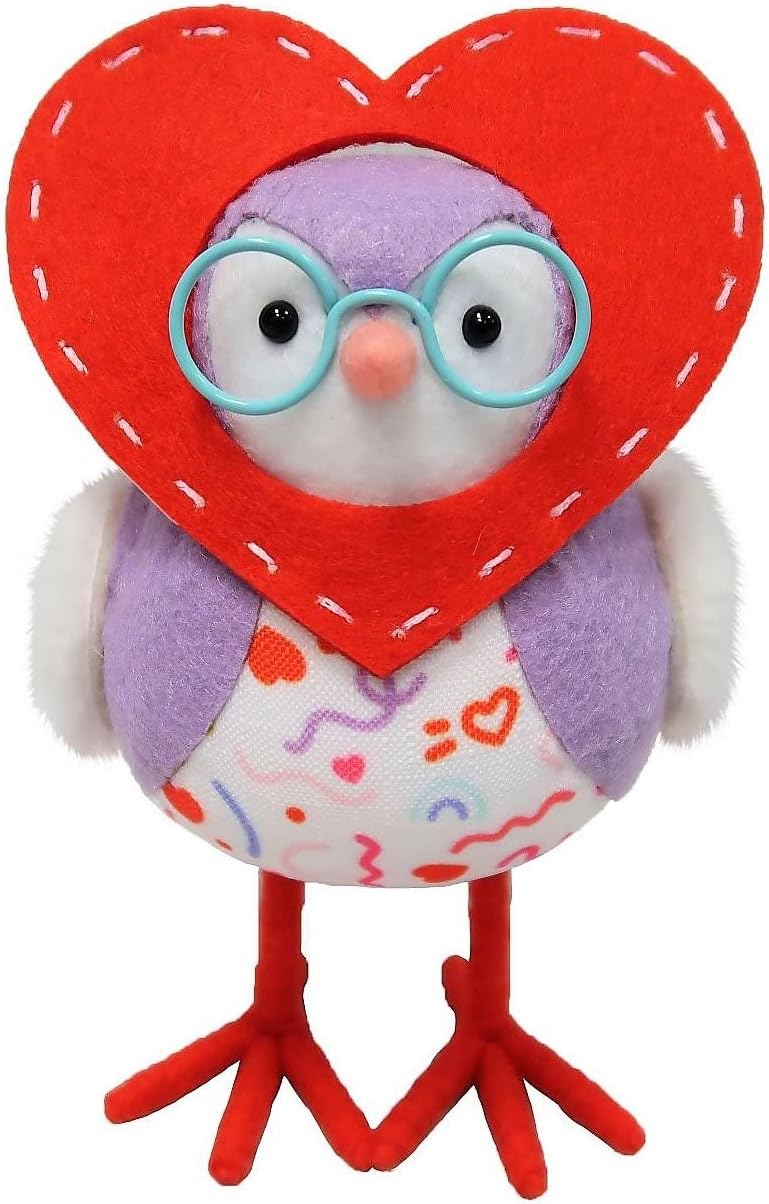 Featherly Friends - Valentines Day Fabric Bird: Radley with Heart Around Face