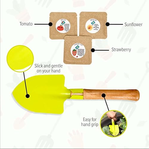 Miniatura 5 de Juego de jardinería para niños, herramientas de jardinería para niños, 2 herramientas de jardín, regadera, 3 paquetes de semillas y más - Kit