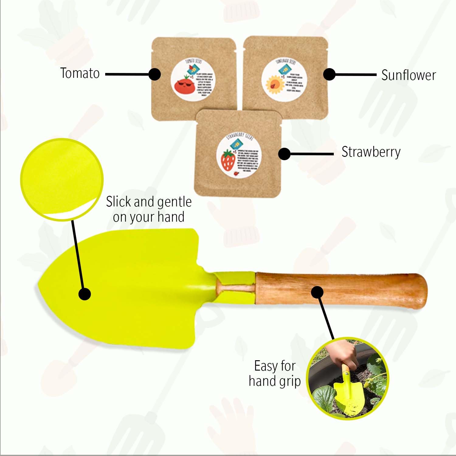 Kids Gardening Set | Kids Gardening Tools | 15 Pcs Toddler Gardening Set with Rake, Shovel, and Small Watering Can for Kids | Gardening Kit with Seeds | Educational Outside Toys for Kids - Image 5