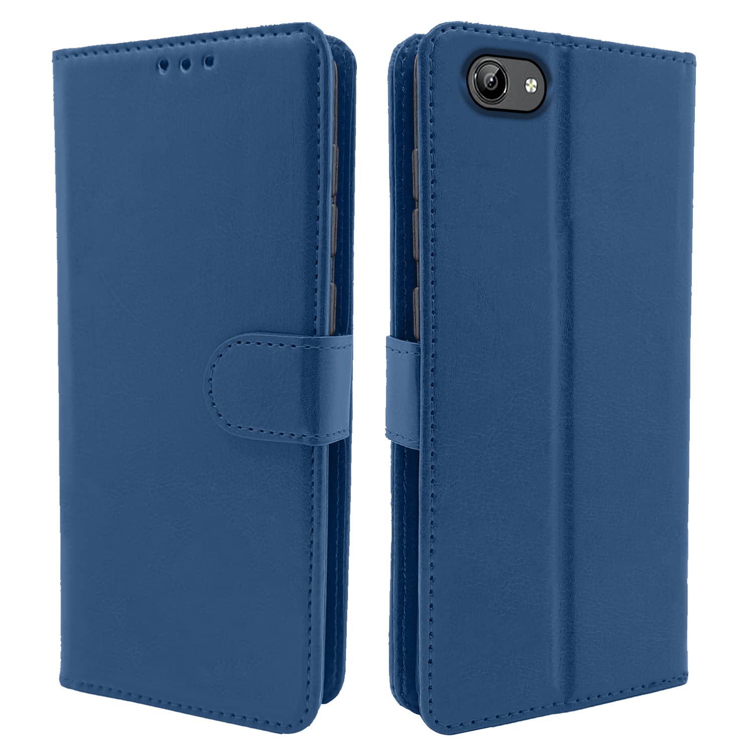 Pikkme Vivo Y71 Flip Case Leather Finish | Inside TPU with Card Pockets | Wallet Stand and Shock Proof | Magnetic Closing | Complete Protection Flip Cover for Vivo Y71 (Blue) (B0BK6PT85Y) Amazon Price History, Amazon Price Tracker