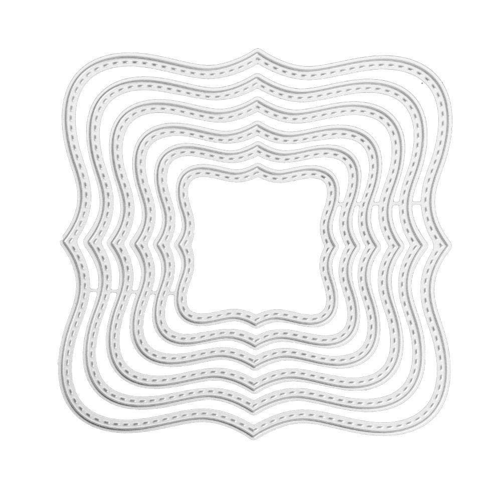Cyrank Fustelle 2 Pezzi, Francobollo a Forma di Cornice in Metallo Fustelle Stencil goffratura Carta Fustelle Stencil per Fai da Te Scrapbooking Album creazione di Carte