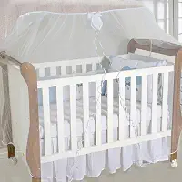 Mosquiteiro para Berço Americano e Nacional, 4,5m x 1,5m, 100% Poliéster, com Laço Decorativo (Branco)