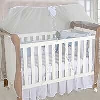 Mosquiteiro para Berço Americano e Nacional, 4,5m x 1,5m, 100% Poliéster, com Laço Decorativo (Branco)