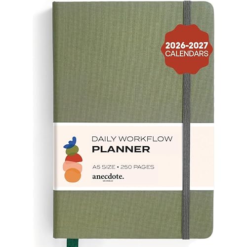Anecdote 2026-2027 Planner: A Monthly, Weekly & Daily Planner with Calendar | 8.5" x 5.2" | Hardcover To-Do List Organizer, Planning Your Success, Start Anytime, Achieve Productivity Goals (Olive Green)