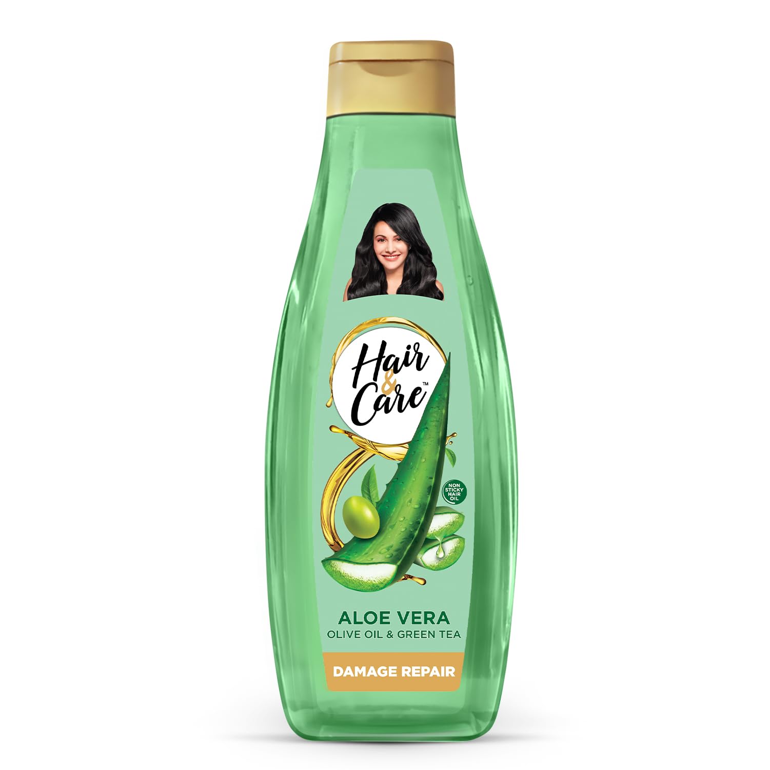 Hair & Care with Aloe Vera, Olive Oil & Green Tea Damage Repair Non-Sticky Hair Oil, 500 ml