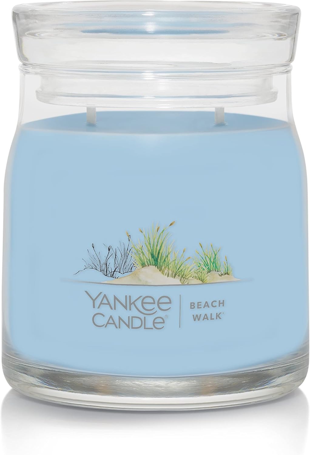 Yankee Candle Beach Walk Scented, Signature 13oz Medium Jar 2Wick Candle, Over 35