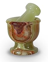 Vista 10 de Juego de mini mortero y maja - Molinillo de piedra de mármol de 2.5 pulgadas con cuenco pulido y base antideslizante Trituradora de especias