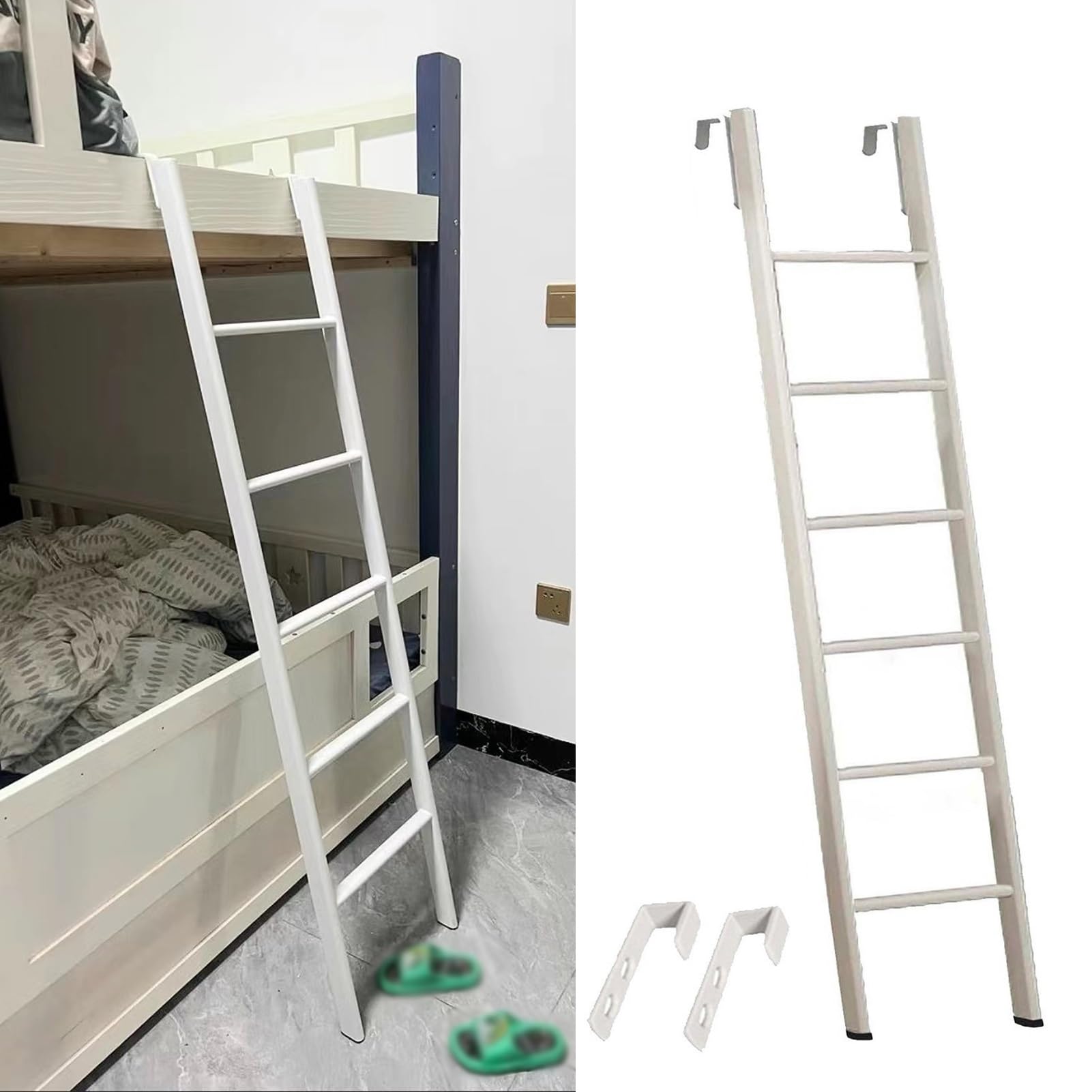 Scaletta Letto a Castello Scala a Castello per Bambini E Adulti, 116 120 125 130 135 140 150 160 170 Cm Scala a Pioli In Metallo, Scala per Soffitta, Scala a Castello per Camper/ Scala da Appoggio per