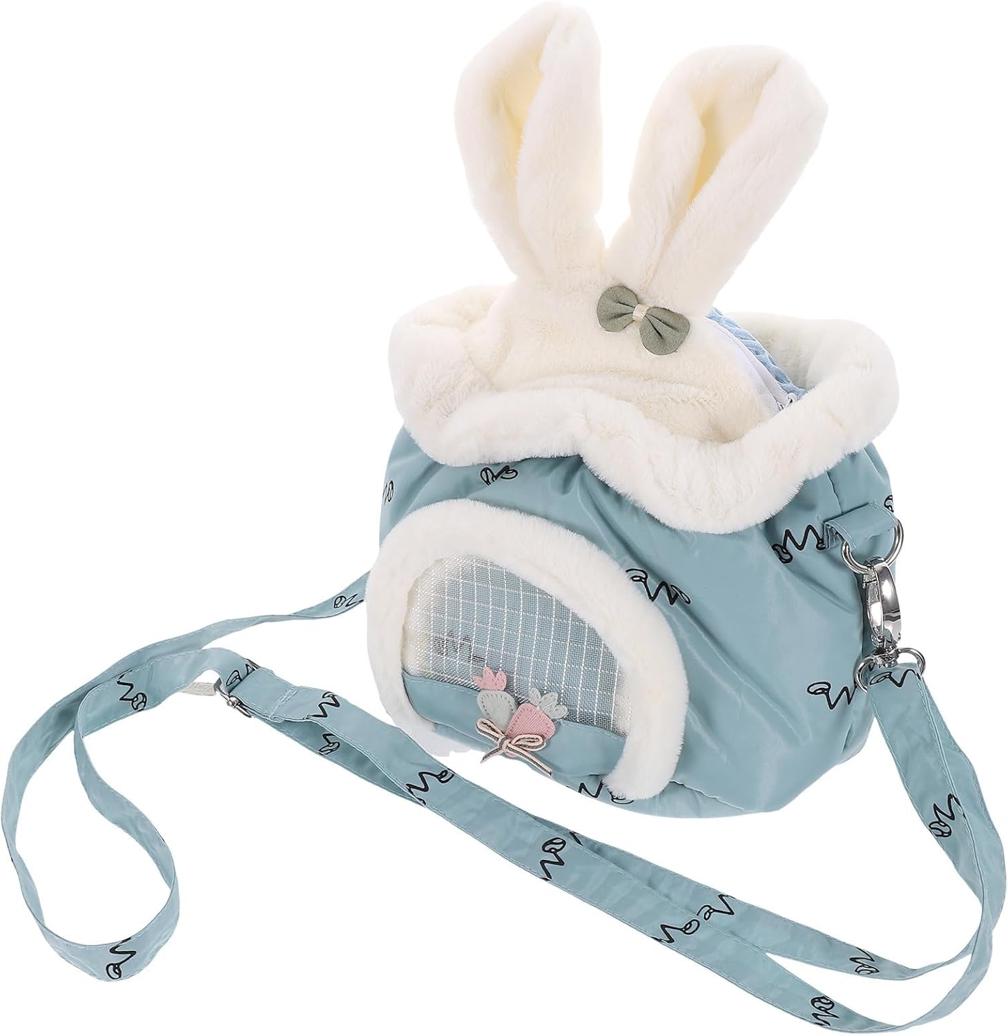 HANABASS Portable Breathable Small Animal Carrier Bag, Warm Travel Rodent Carrying Bag with Ventilation, Blue Travel Pet Carrier for Guinea Pig and Rodents