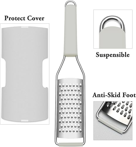 Miniatura 9 de Cambom Rallador rotativo de queso, triturador de queso, caja redonda, rebanadora de mandolina y rallador de limón, rallador de queso, cítricos,