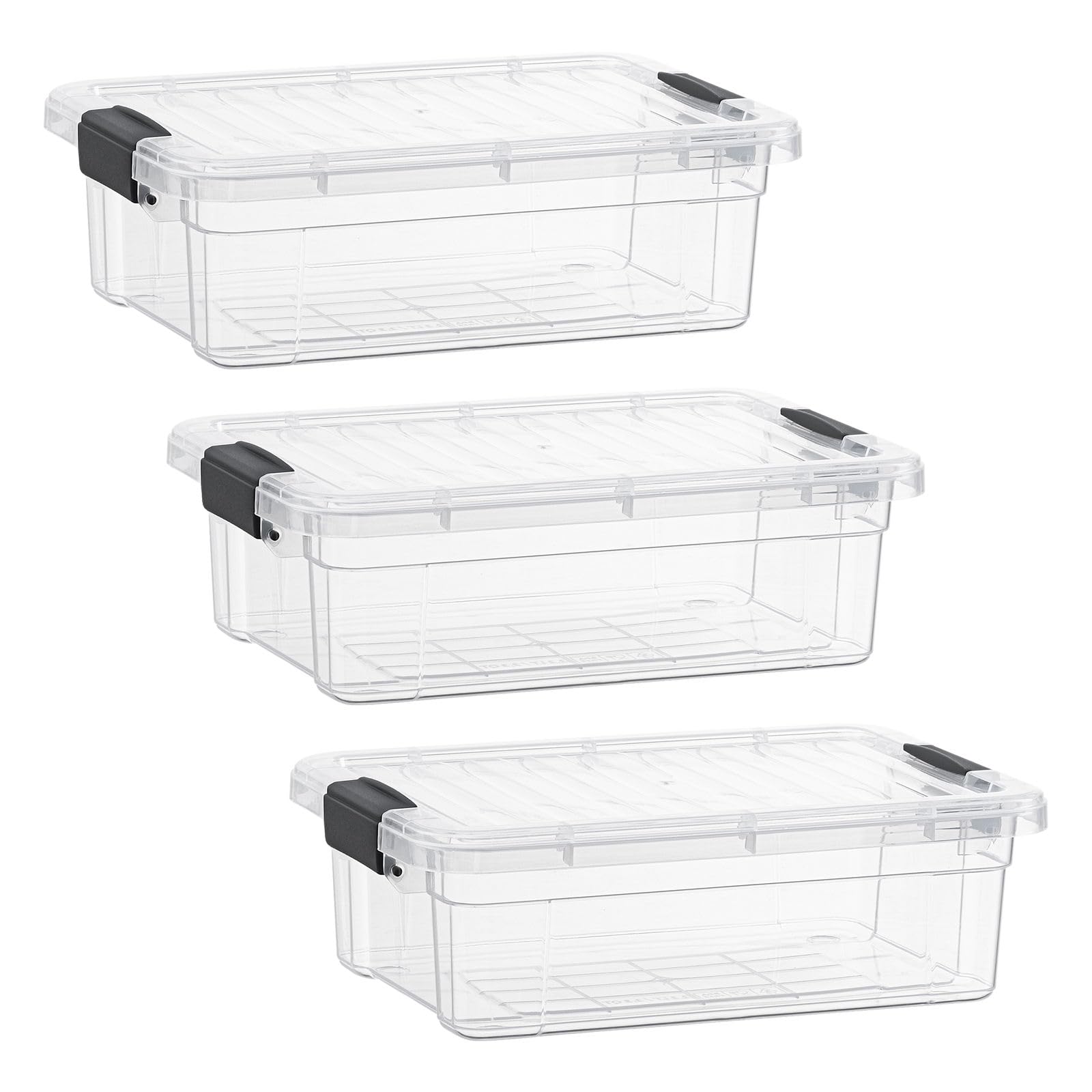 Superio 2.3 Quart Clear Plastic Storage Containers with Lids, Stackable Organizer Bins, BPA-Free Storage Boxes for Home, Office, Dorm &amp; Classroom, 3 Pack