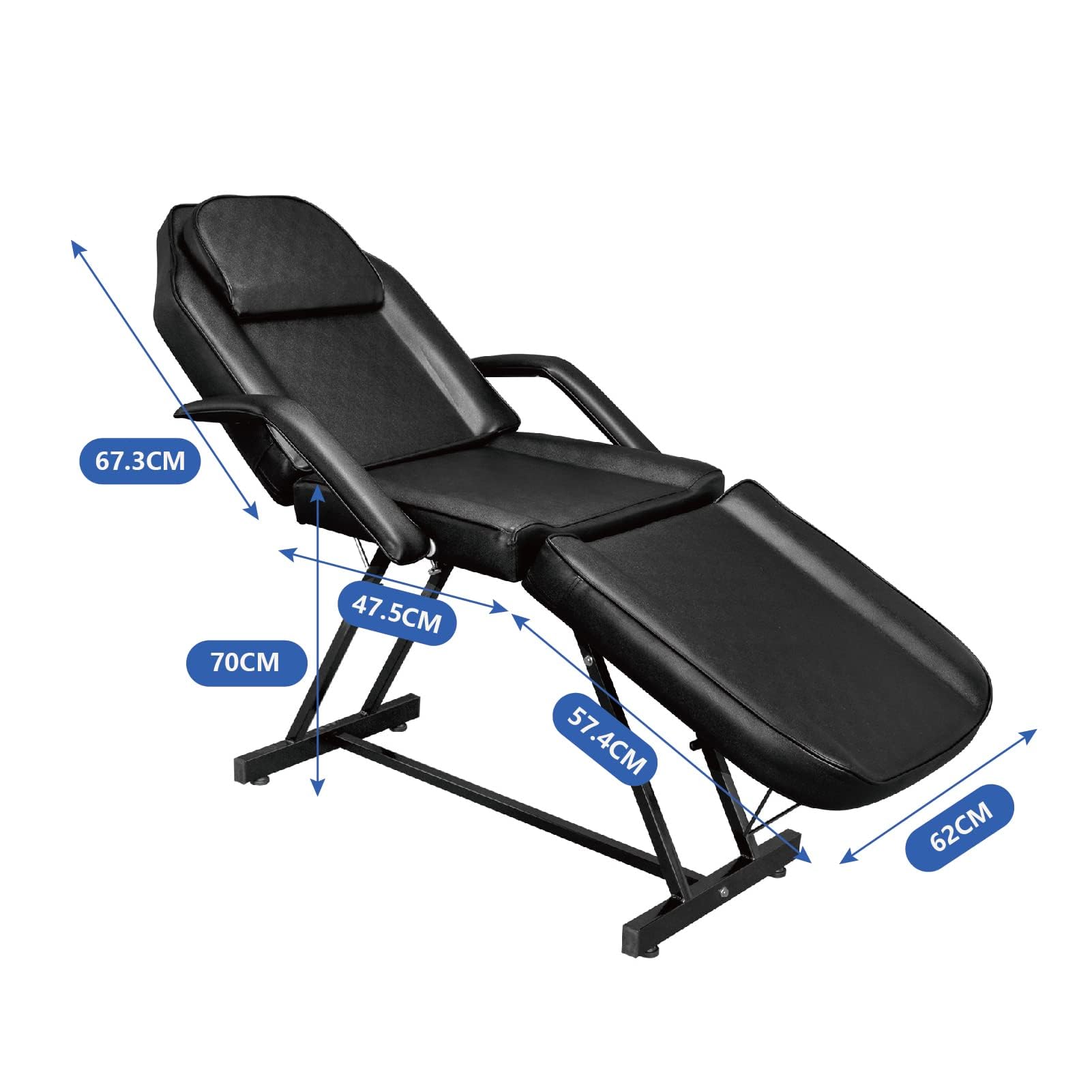 Alightup Table de Massage Pliante Professionnelle Legere Aluminium Housse Table Massage Lit Cosmétique Massage 3 Sections Portable Ergonomique Noir