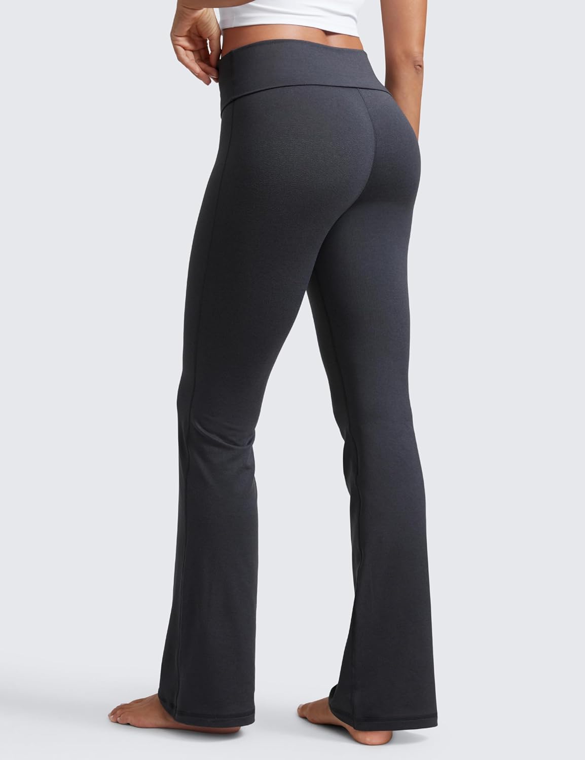 CRZ YOGA Womens Cloud Jersey Foldover Waist Flare Pants 31" - Yoga High Waisted Bootcut Lounge Casual - Image 2