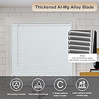 Vista 12 de SEEYE Cordless Mini Blinds Aluminum Venetian Blind Horizontal Window Shades, 1" Slat Size - Rooming Darkening Blinds Anti-UV & Waterproof for Brown