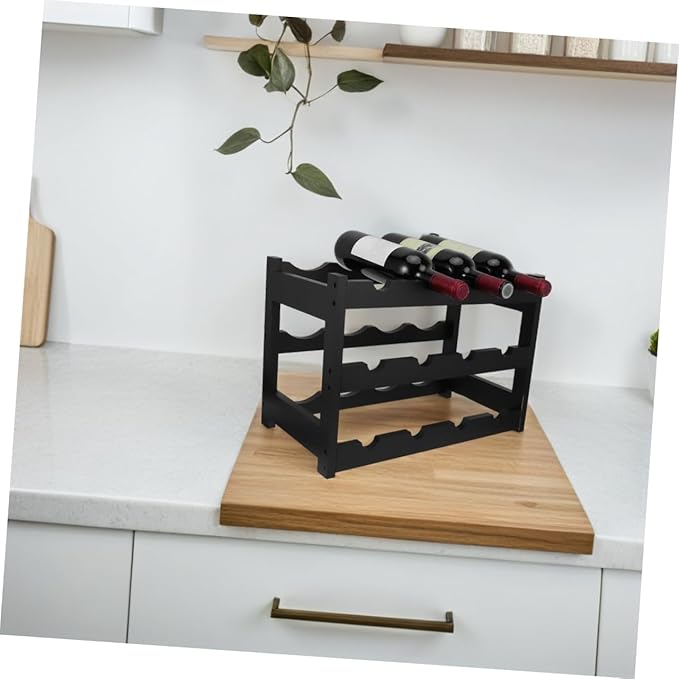 Organizador de Botellas de Vino Luxshiny para Encimera, Negro miniatura 7