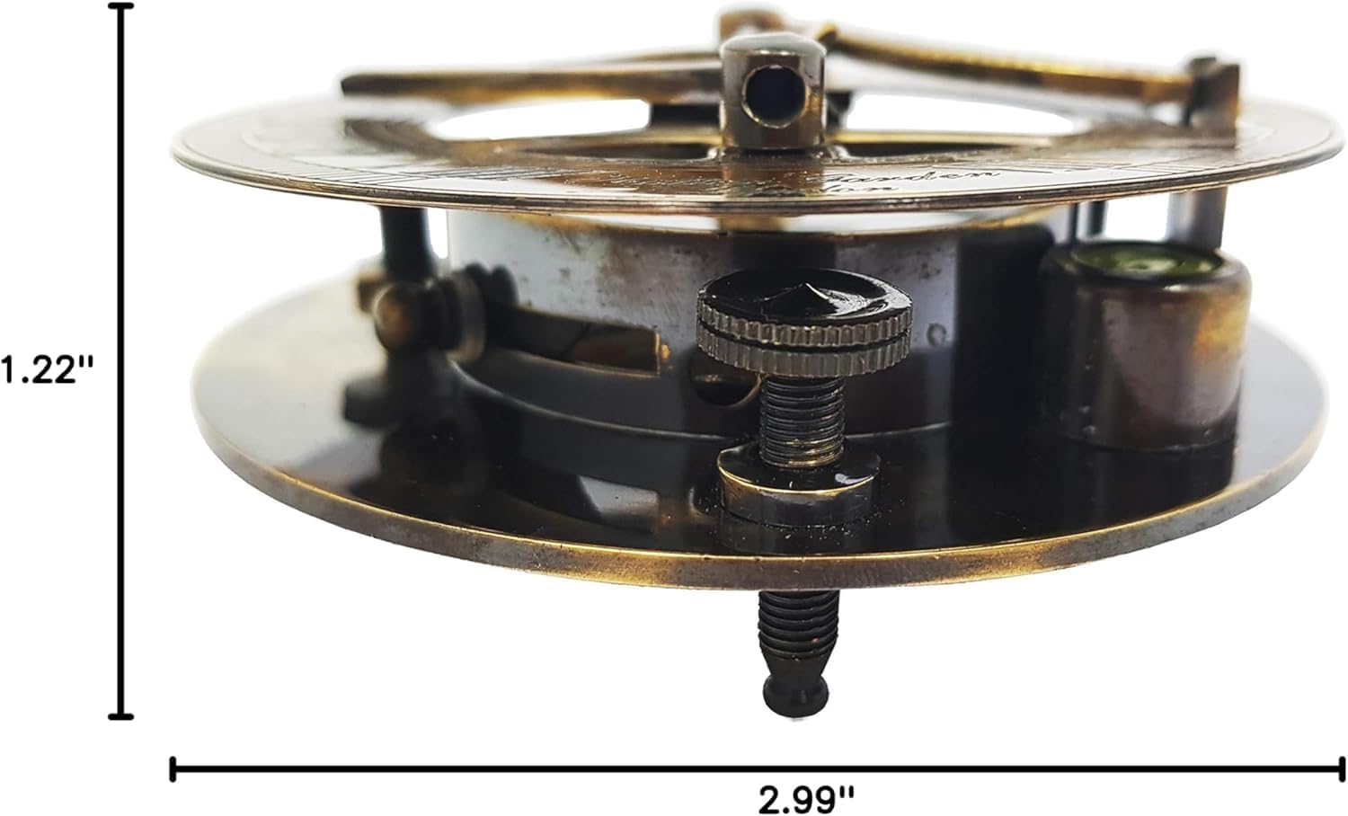 Premium 3" Brass Sundial Compass with Wooden Box – Antique Vintage Navigation Instrument | Working Brass Compass | Nautical Maritime Collectible & Gift