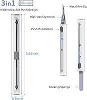 Vista 2 de Kit de limpieza de auriculares de 2 piezas, bolígrafo de limpieza multifunción con esponja de flocado de cepillo suave, adecuado para auriculares