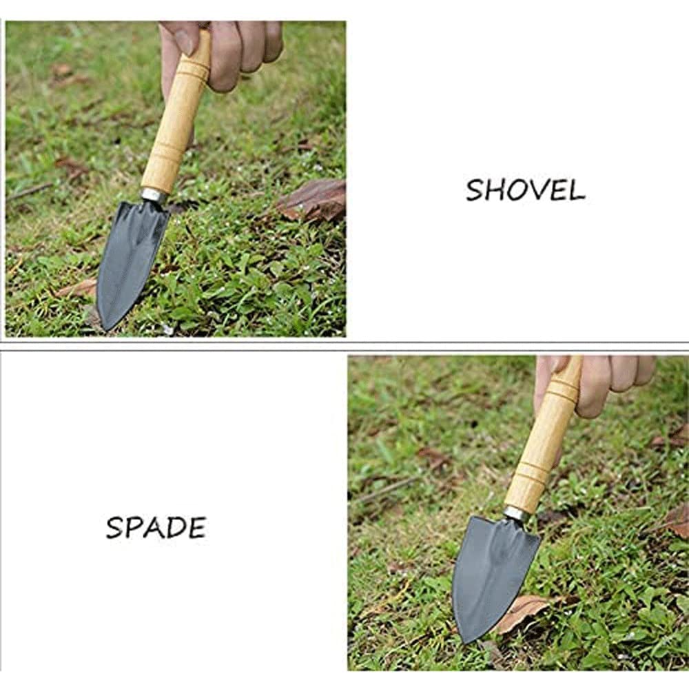 3 stück Gartenarbeit Werkzeug Set Mini Holz Griff Schaufel Kelle Gartenarbeit Werkzeuge for Blumen Sukkulente leitend Gartengeschenke für Frauen Männer