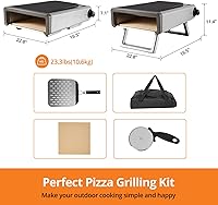 Vista 7 de Garvee Horno de pizza portátil de gas propano para exteriores, acero inoxidable de 12 pulgadas, para exteriores, patio, cocina, campamento, con kit