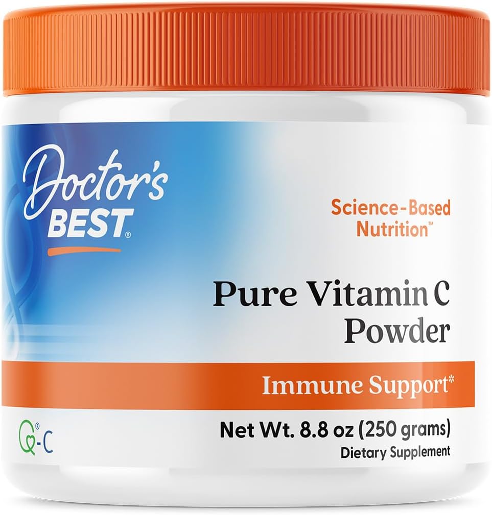 Doctor's Best Vitamin C Powder with Quali-C, Healthy Immune System, Brain, Eyes, Heart and Circulation, Joints, Sourced from Scotland, 250G, 8.8 Ounce (Pack of 1)
