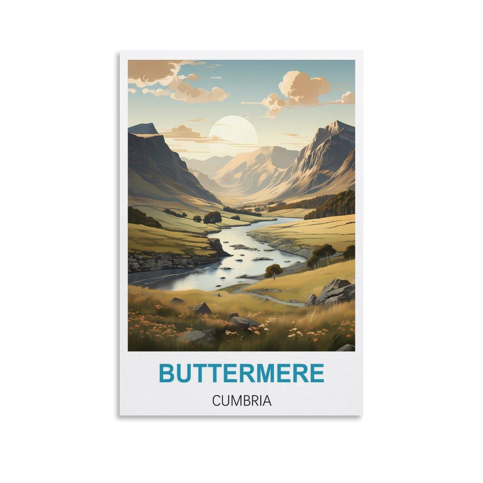 EZMLFA 5D Diamond Art Kits for Beginner,Buttermere Cumbria,Diamond Art House DIY Diamond Art Kits for Home Wall Decor 50x60cm
