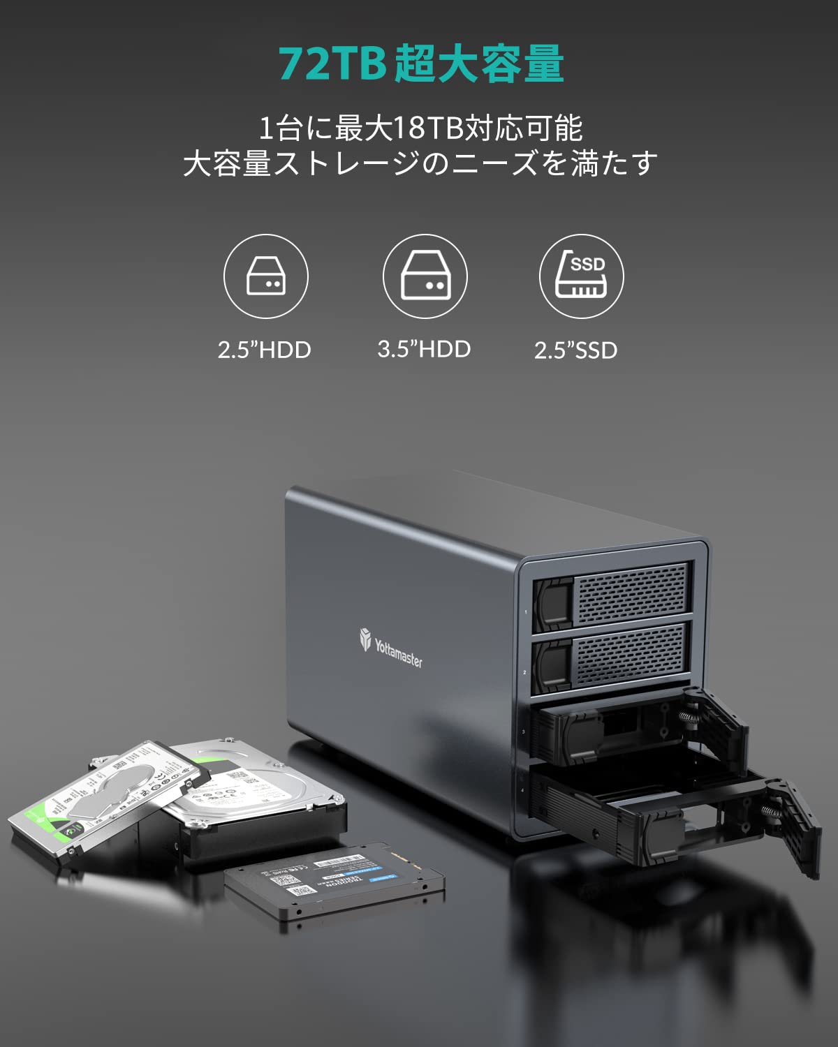 Amazon.co.jp: [RAID機能]Yottamaster HDDケース 3.5インチ USB3.0接続 
