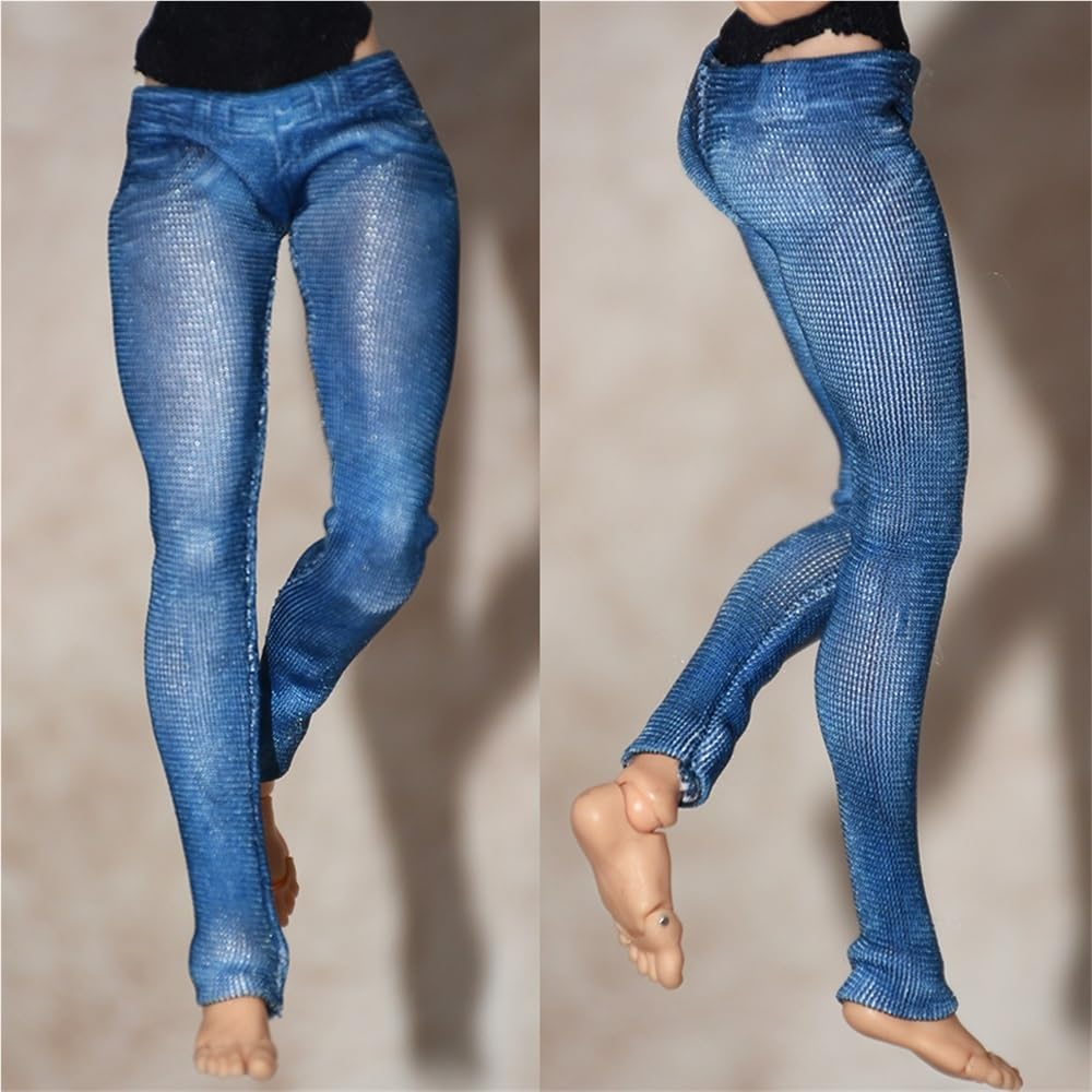Leggings bleu pour poupée 1/12 : créez des dioramas urbains réalistes de 6 pouces
