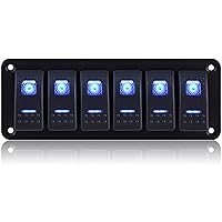 Vista 21 de Panel de Interruptor de Palanca de 3 Posiciones Impermeable de Aluminio, Panel de Interruptor Basculante de 12V/24V, Interruptor de Coche/Barco de 5