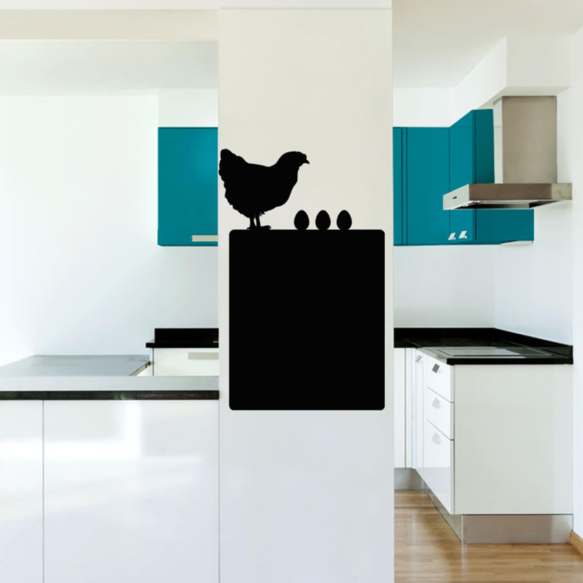 Ambiance Sticker Blackboard Chalkboard – Removable Adhesive Wall Stickers – Hen with Eggs – H55 x L35 cm