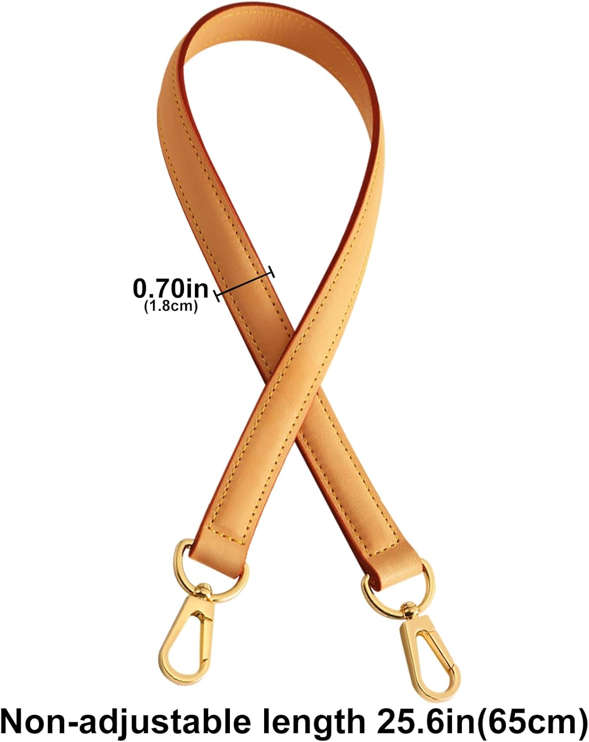 jiesinlov Genuine Vachetta Leather Replacement Straps Purse Shoulder short Strap conversion kit for Graceful tote soft speedy Alma And Dauphine Bags Brown (W0.7in,L25.6in-Beeswax) - Image 2